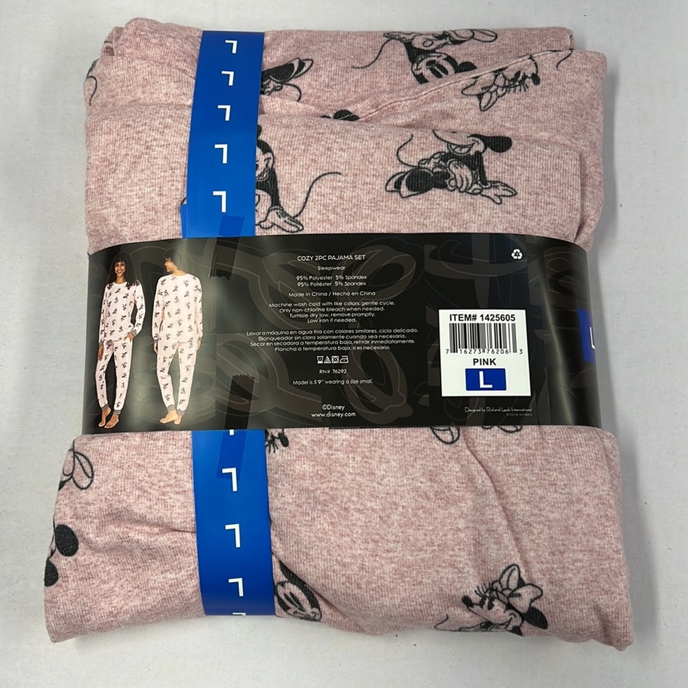 NEW - Womens Disney Cozy 2 PC Pajama Set - Mickey and Minnie - Picture 6 of 8